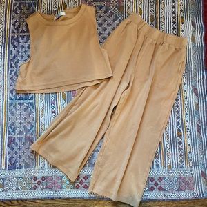 Free People Cropped Tank and Pants Set